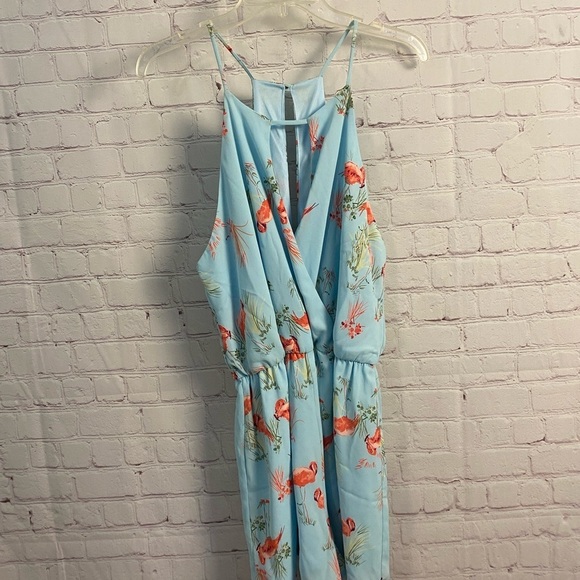 Le Kate NEW flamingo print ladies shorts romper whimsical artsy spring Large - Picture 6 of 8